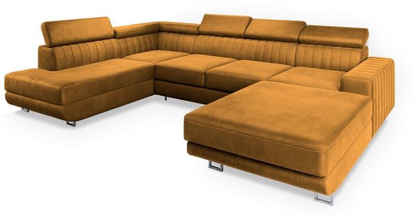Masseno Ecksofa SIENA mit Schlaffunktion U-Form, Sofa mit Bettkasten