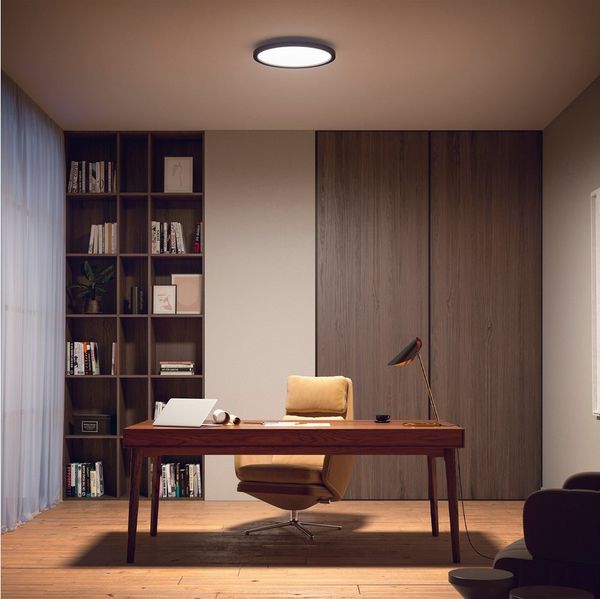 Philips Hue Aurelle White Ambiance Smart Lighting Round 24.5W Panel Light, black, with Bluetooth, Works with Alexa, Google Assistant and Apple Homekit, new generation