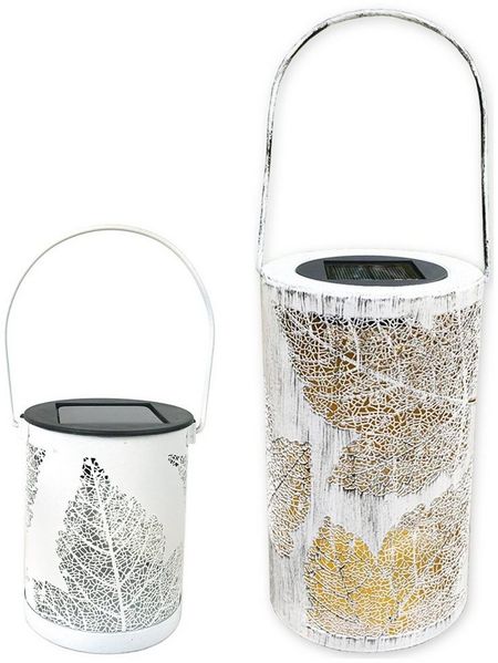 HTI-Living LED Solarleuchte Solarlaterne Blätter, 2er Set Luna, LED, Solarleuchte Gartenleuchte