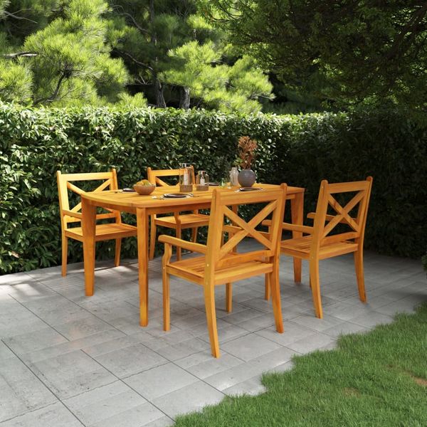 vidaXL 5-tlg. Garten-Essgruppe Massivholz Akazie 3058003