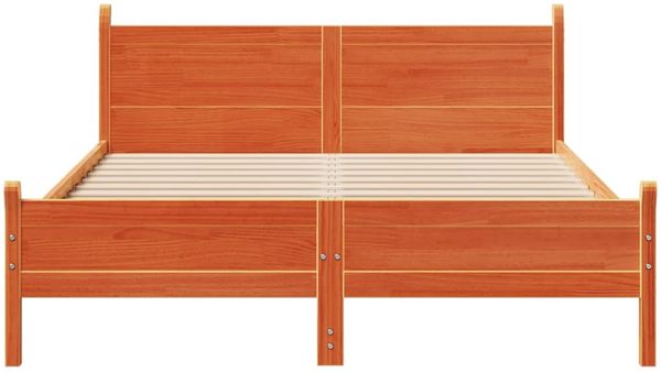 vidaXL Massivholzbett ohne Matratze Wachsbraun 150x200 cm Kiefernholz 855590 Bild 4