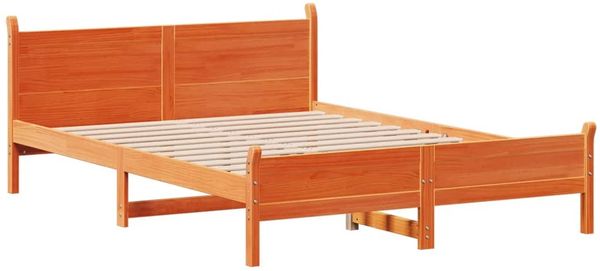 vidaXL Massivholzbett ohne Matratze Wachsbraun 150x200 cm Kiefernholz 855590 Bild 3