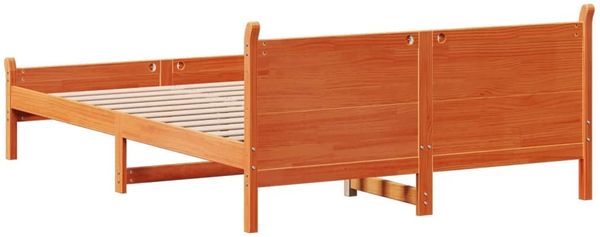 vidaXL Massivholzbett ohne Matratze Wachsbraun 150x200 cm Kiefernholz 855590 Bild 6
