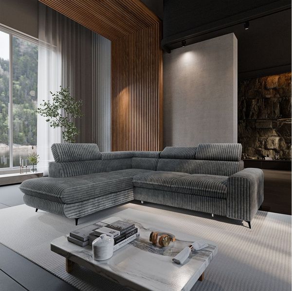 Masseno Ecksofa VELISS mit Schlaffunktion L-Form, Sofa mit Bettkasten