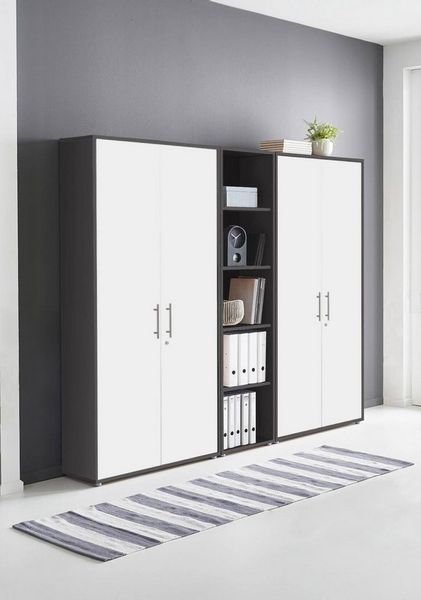 BMG Möbel Aktenschrank Büromöbel Office Edition 10 (Aktenschrank Regal Set, besteht aus 2x Aktenschrank und 1x Regal) mit viel Stauraum, abschließbar