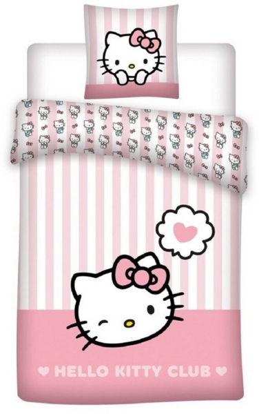 Hello Kitty Bettbezug Set Baumwolle 135x200 cm + Kissen 80x80 cm