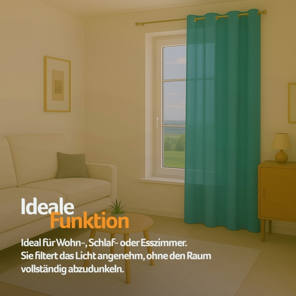Bestlivings Blickdichte, Gardine mit Ösen, in vielen Größen und Farben 140x245 cm Türkis Bild 7