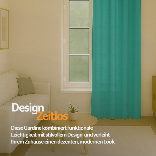 Bestlivings Blickdichte, Gardine mit Ösen, in vielen Größen und Farben 140x245 cm Türkis Bild 8