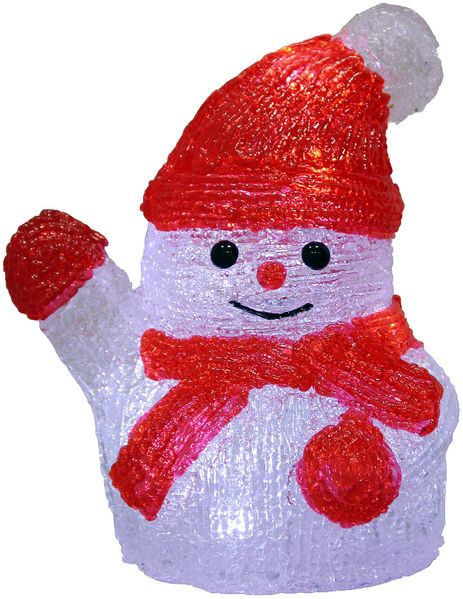 Deuba LED Acryl Figur Schneemann beleuchtet Weihnachtsdeko Weihnachten Weihnachtsfigur
