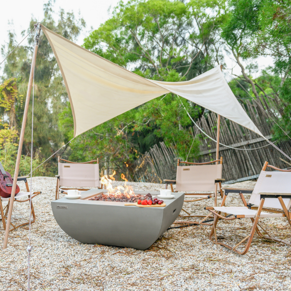 Elementi Gasfeuerstelle "Westport" in Beton-Optik, grau, 87 x 87 x 36 cm (L x B x H)