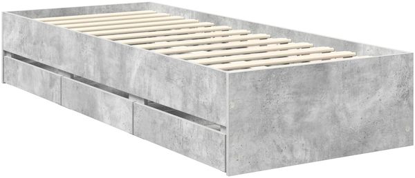 vidaXL Bettrahmen mit Kopfteil Beton Grau 75 x 190 cm Ingenieurs Holz 3409513 Bild 6