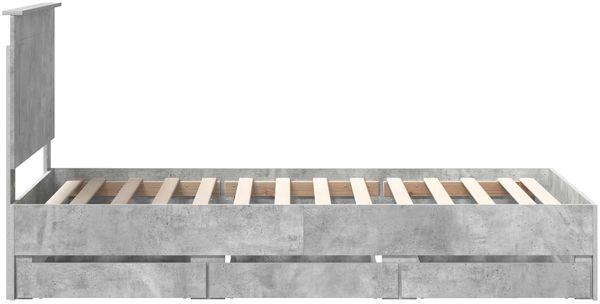 vidaXL Bettrahmen mit Kopfteil Beton Grau 75 x 190 cm Ingenieurs Holz 3409513 Bild 9