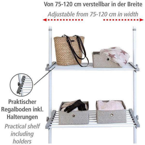 WENKO Teleskopregal Modell Herkules, ausziehbarer Regalboden, 73-120 cm, passend zur WENKO Herkules-Serie