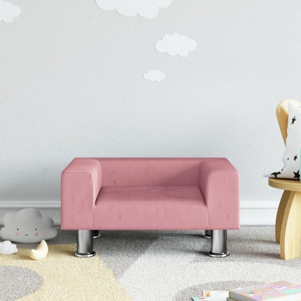 vidaXL Kindersofa Rosa 50x40x26,5 cm Samt 3196339