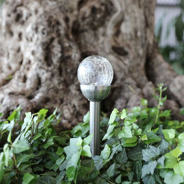 LED-Gartenlampe Crackle Glas Solarlampe Solarleuchte Gartenleuchte Gartendeko