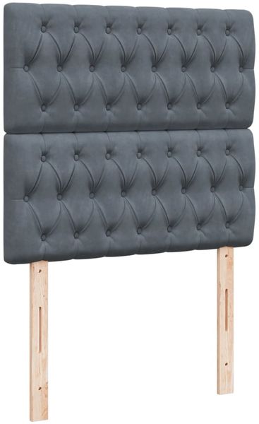 vidaXL Boxspringbett mit Matratze Dunkelgrau 100x200 cm Samt 3290841 Bild 8