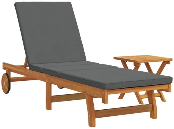 vidaXL Sonnenliege 1-Person 2 pcs Braun Massivholz Akazie 3325201