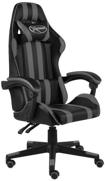 vidaXL Gaming-Stuhl Schwarz und Grau Kunstleder 20522
