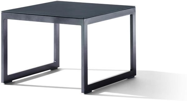 Gartentisch >Lounge< in eisengrau, Spraystone Glasplatte - 60x44x60cm (BxHxT)