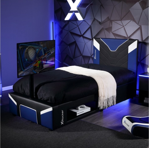 X Rocker Multimediabett Cerberus Twist TV Gaming Bett – Jugendbett mit TV-Halterung Bild 2