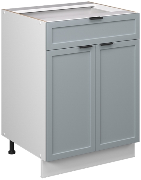 Vicco Küchenschränke Hellblau-grau 60 cm mit Schublade, ohne Arbeitsplatte, Fame-Line