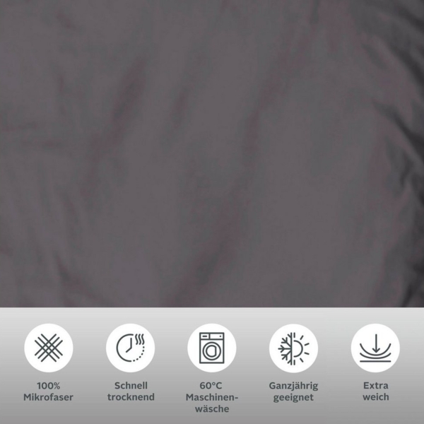 my home Bettwäsche Desner, Microfaser, 2 teilig, Premium Qualität, 100 % Polyester, sehr weich, uni, ab 135x200 cm Bild 2