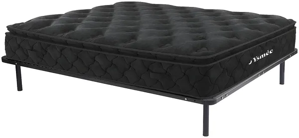 Vente-unique - BLACK DREAM Mattress and bed base set MetallSamt Schwarz - B 3,8 cm160 cm158 cm x H 25 cm28 cm5 cm x L 200 cm198 cm3,8 cm