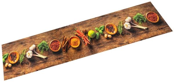 vidaXL Küchenteppich Waschbar Gewürze 60x180 cm Samt 4005606