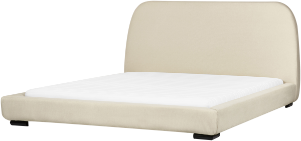 Bett mit Lattenrost ROISEL 160 x 200 cm Stoff Creme