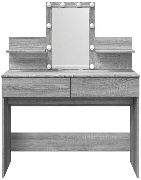 vidaXL Schminktisch mit LED-Beleuchtung Grau Sonoma 100x40x130 cm 848204 Bild 5