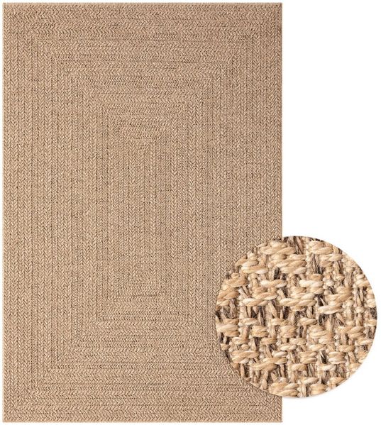 merinos Teppich Kenzy 2, rechteckig, Höhe: 10 mm, robuster In- und Outdoor Teppich im natürlichen Jute-Look, wetterfest