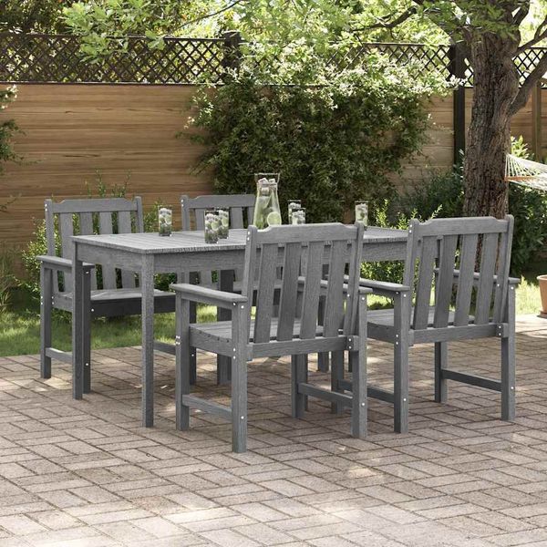 vidaXL Gartenstuhl 4 pcs Hellgrau 65,5 x 59 x 88 cm Polyethylen 3335797