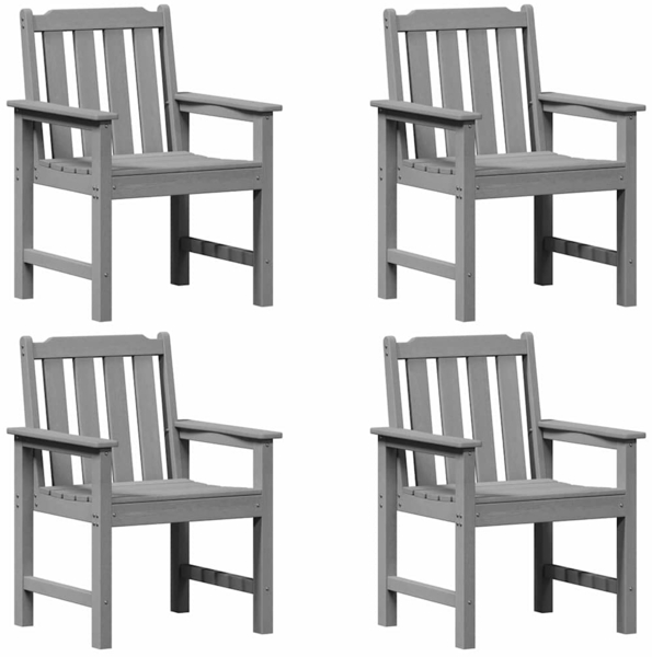 vidaXL Gartenstuhl 4 pcs Hellgrau 65,5 x 59 x 88 cm Polyethylen 3335797