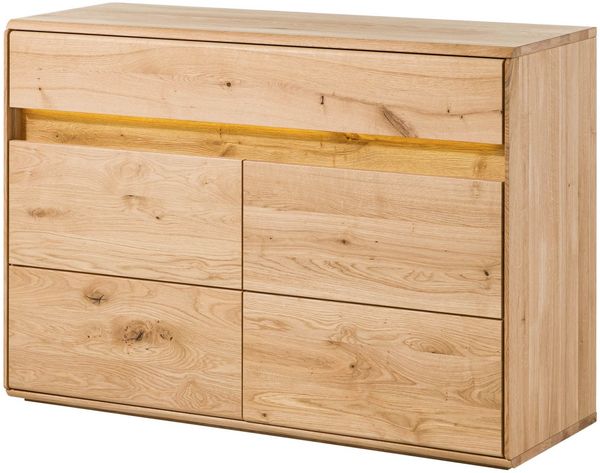 Sideboard Wildeiche inkl. LED 123x43,5x86 natur geölt CARDIFF #131