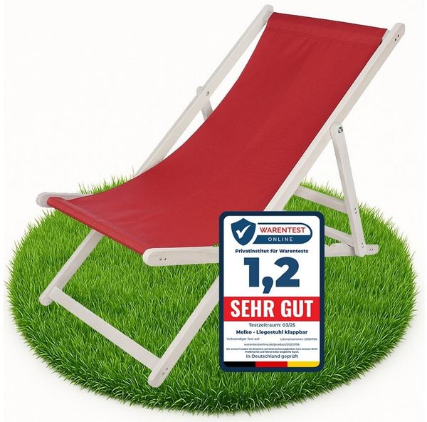 Melko Gartenstuhl Strandliege klappbar Liegestuhl Gartenliege Sonnenliege Balkon (Stück), inkl. Sicherung gegen ungewolltes Zusammenklappen
