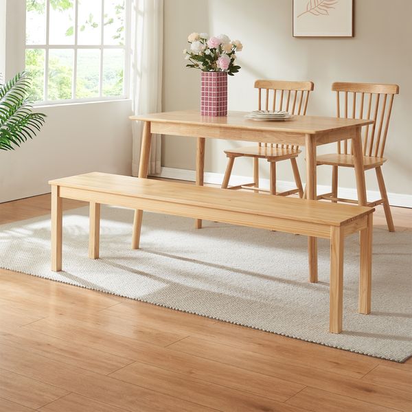 Esszimmerbank aus Holz Trerunulu 160x35x45 cm Natur [en. casa]