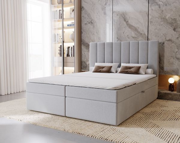 MARPUR Boxspringbett NERO BOX (Boxspringbett mit Bettkasten und Kopfteil, Füße, Anleitung)