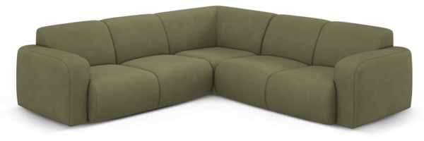 Micadoni Ecksofa Molino 5-Sitzer Chenille Rebel Hellgrün