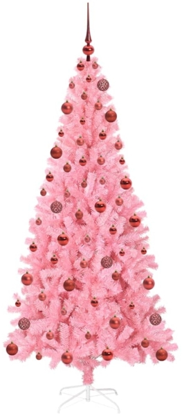 vidaXL Weihnachtsbaum mit 300 LEDs mit Ständer Rosa 180 cm PVC 3396429 Bild 3