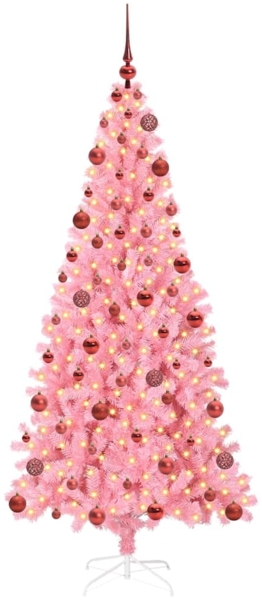 vidaXL Weihnachtsbaum mit 300 LEDs mit Ständer Rosa 180 cm PVC 3396429 Bild 2