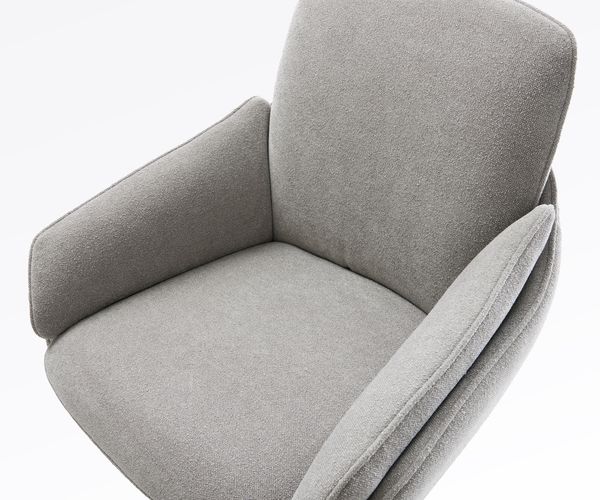 Delife Barstuhl Luan-Flex Strukturstoff, Freischwinger, Edelstahl Silberfarben, Soft Grau Bild 4