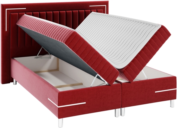 Boxspringbett Tasurto 3 LED, Gelb, 120x200 cm Bild 3