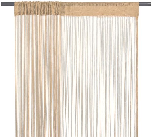 vidaXL Fadenvorhänge 2 Stk. 100 x 250 cm Beige 132404