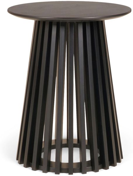 Beistelltisch BILBAU 50x40cm rund schwarz Couchtisch kleiner runder Tisch Nachttisch