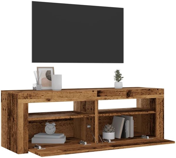 vidaXL TV-Schrank mit LED Altholz-Optik 120x35x40 cm Holzwerkstoff 856313