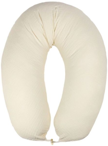 SEI Design Stillkissen Seitenschläferkissen XXL Babynest - Baby Erstausstattung Neugeborene, Schwangerschaftskissen mit Bezug, Schwangerschaftskissen mit Bezug, Bezug aus Musselin BIO Baumwolle