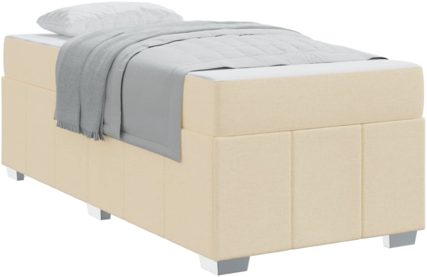 vidaXL Bettrahmen mit Matratze Creme 80 x 200 cm Stoff 3398249