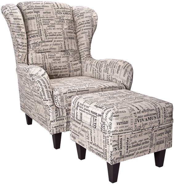 Supellex Sofia Ohrensessel mit Hocker | Carpe Diem Beige Kolonial Design