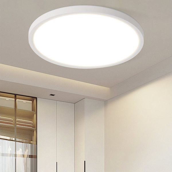 Nettlife LED Deckenleuchte Badezimmer Flach 30CM 24W Rund Weiß, Nicht Dimmbar, LED fest integriert, Warmweiß, Küchenlampe für Flur Küche Schalfzimmer Klassenzimmer