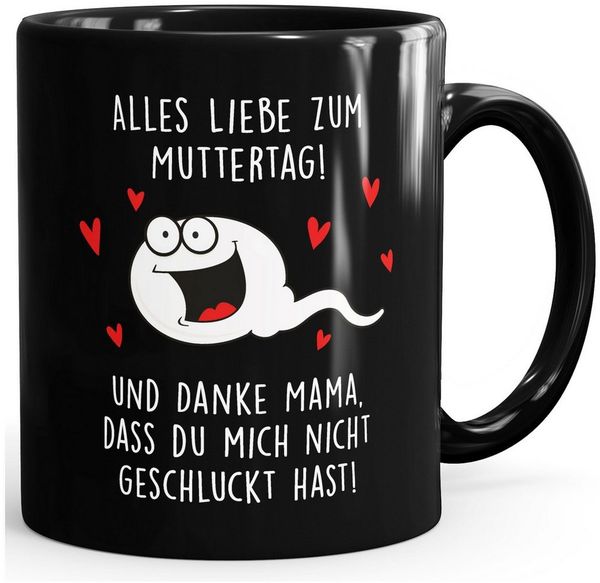 MoonWorks Tasse Kaffee-Tasse Danke dass du mich nicht geschluckt hast Geschenk Mama, Keramik